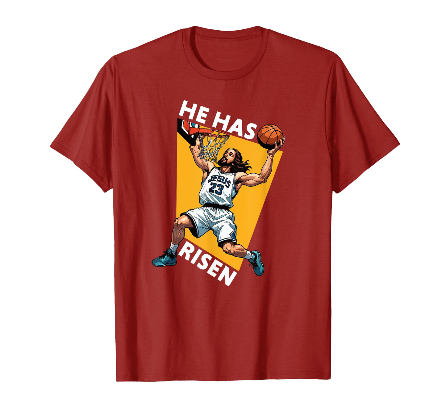 He Has Risen Funny Jesus Basketball Player Christian Humor T-Shirt