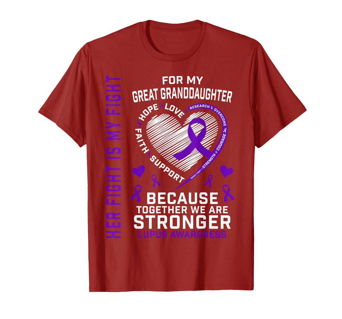 Purple Her Fight Great Granddaughter Lupus Awareness Month T-Shirt