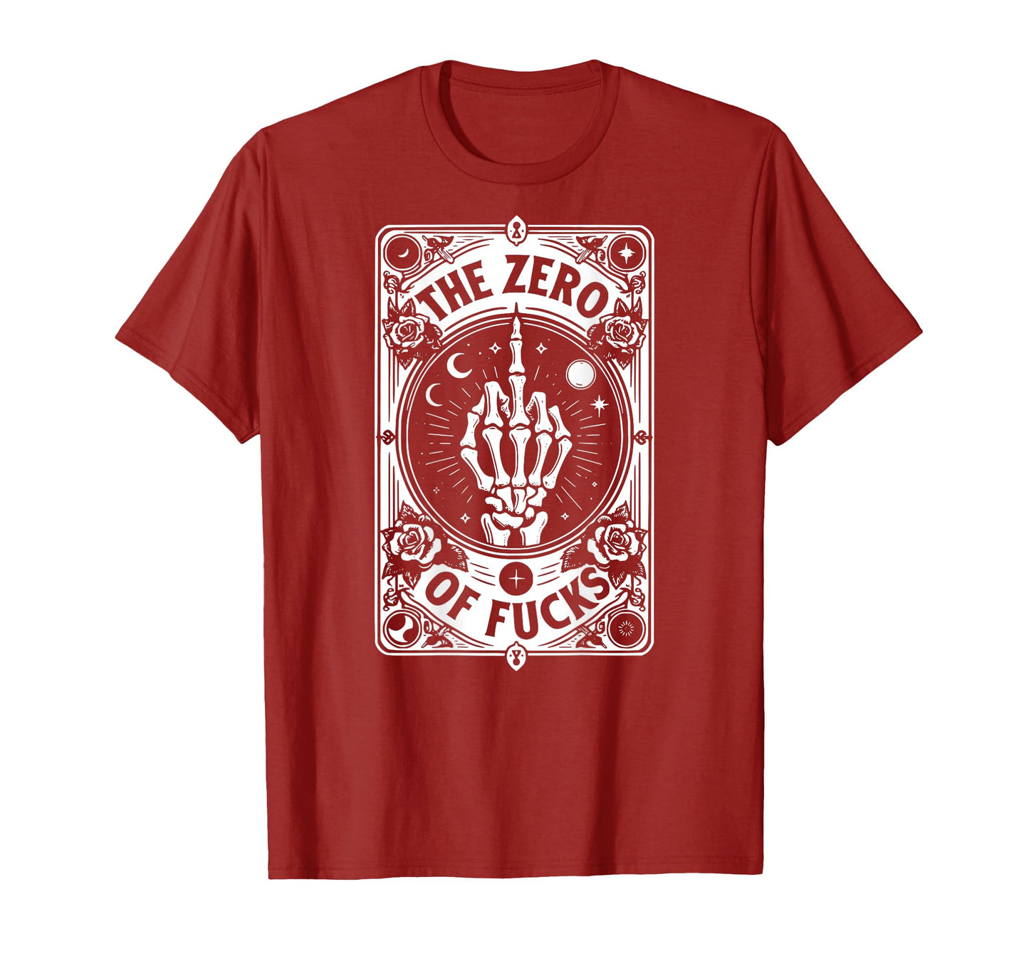 The Zero Of Fucks, Tarot Card, Sublimation - On Back T-Shirt