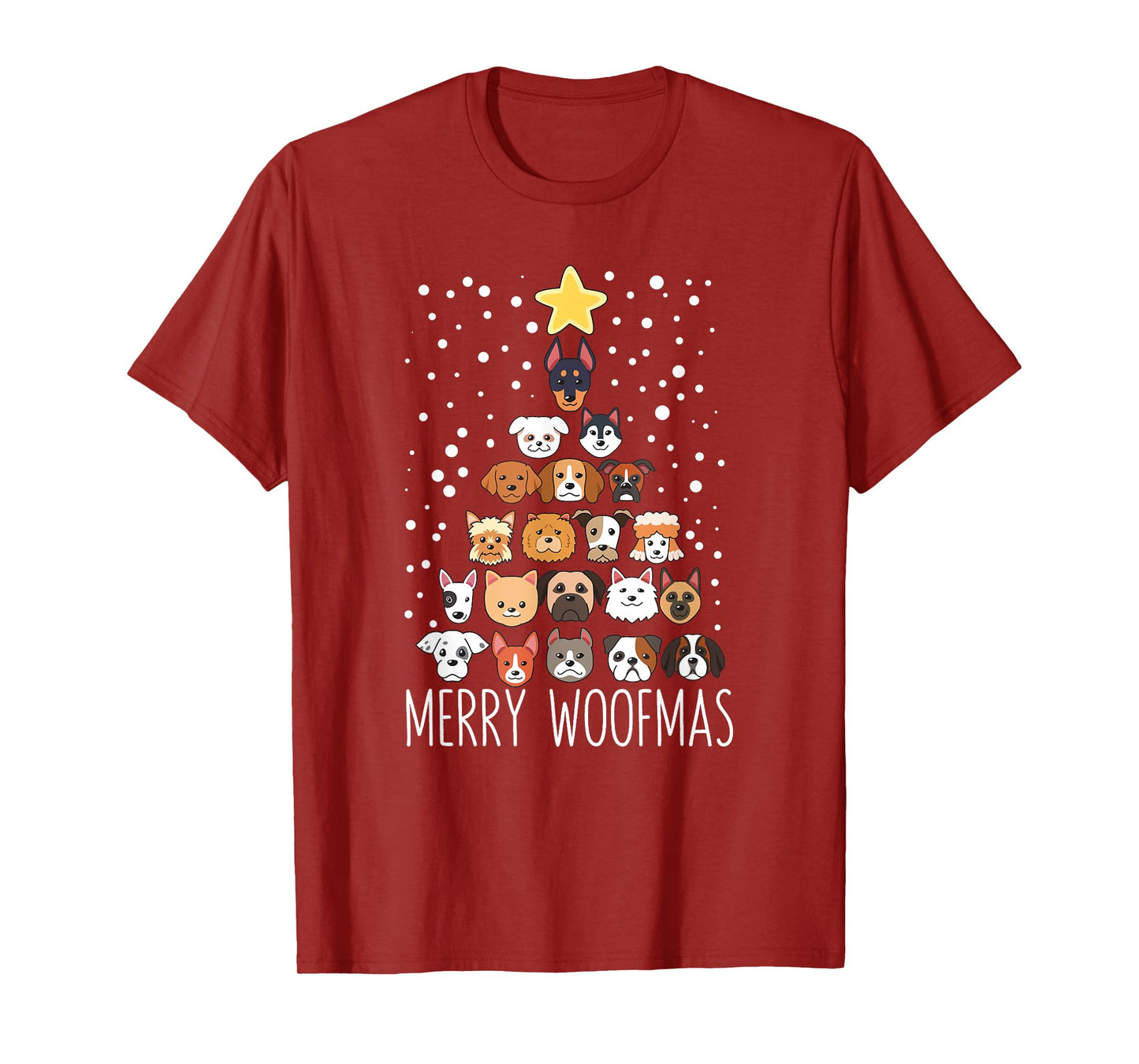 Woof Christmas Tree Dog Lovers Puppies Dogs Merry Woofmas T-Shirt for Men Women Kids