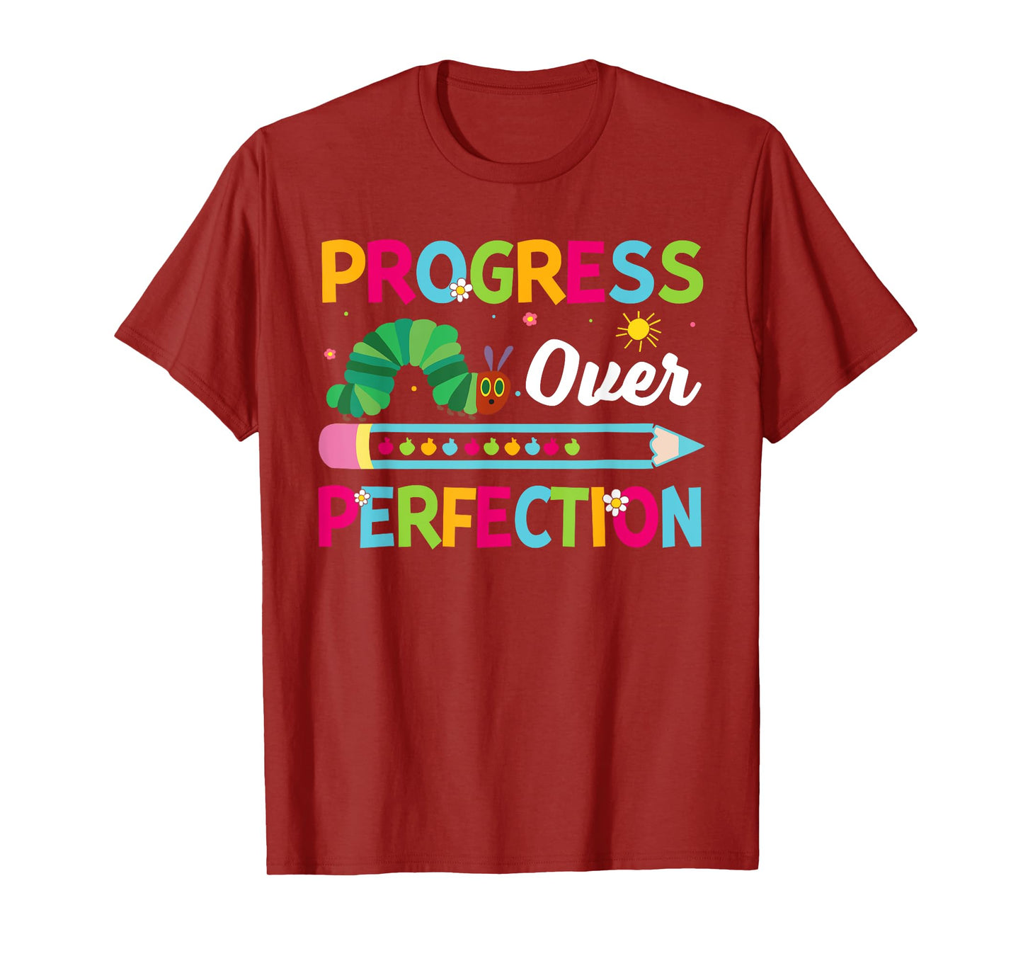 Motivational Progress Over Perfection Back To School Teacher T-Shirt