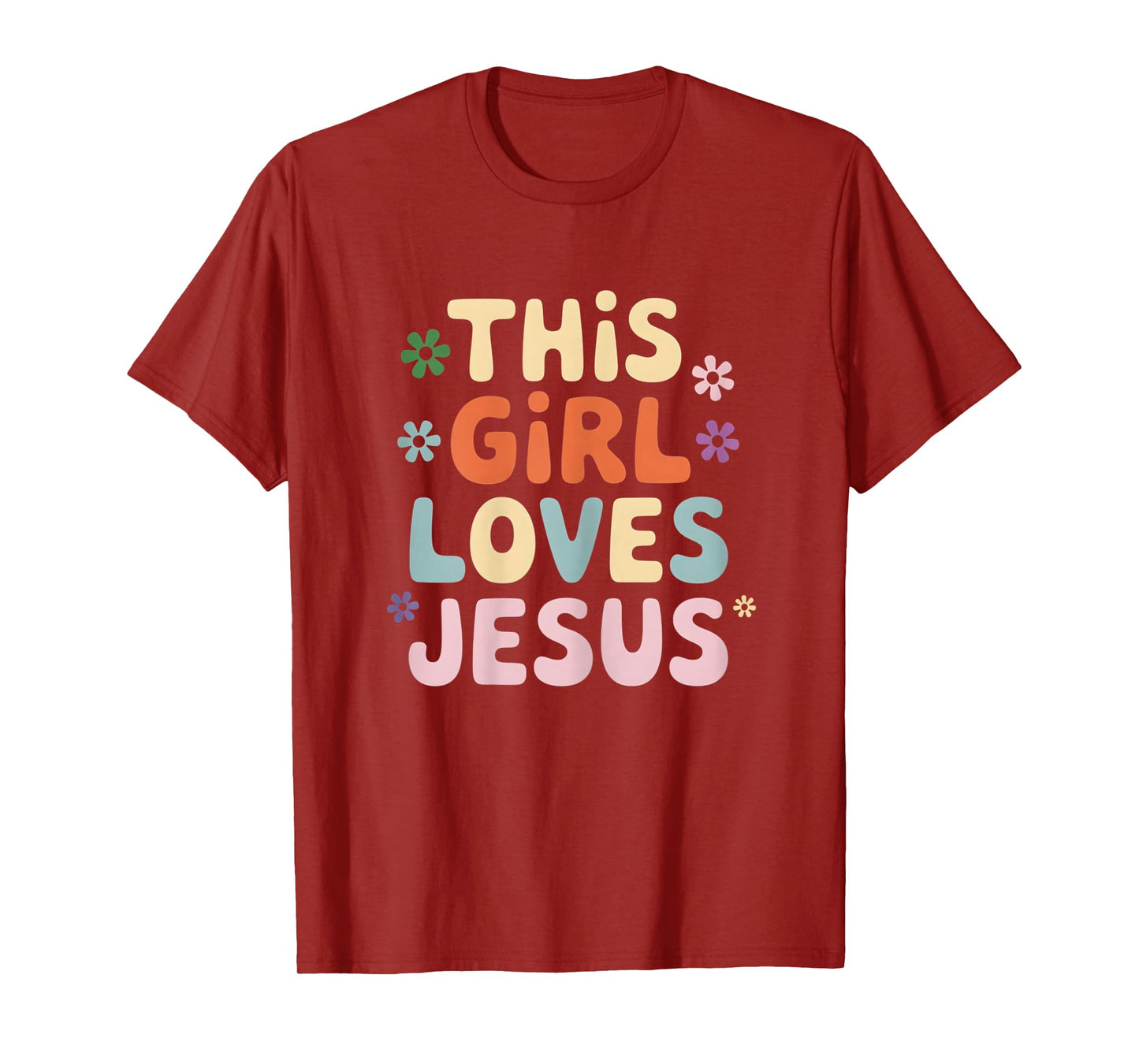 This Girl Loves Jesus Christian Faith Retro God Prayer T-Shirt