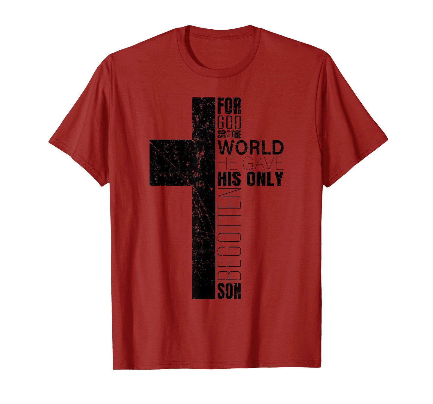 John 3:16 Christian Cross Bible Verse Religious Scripture T-Shirt