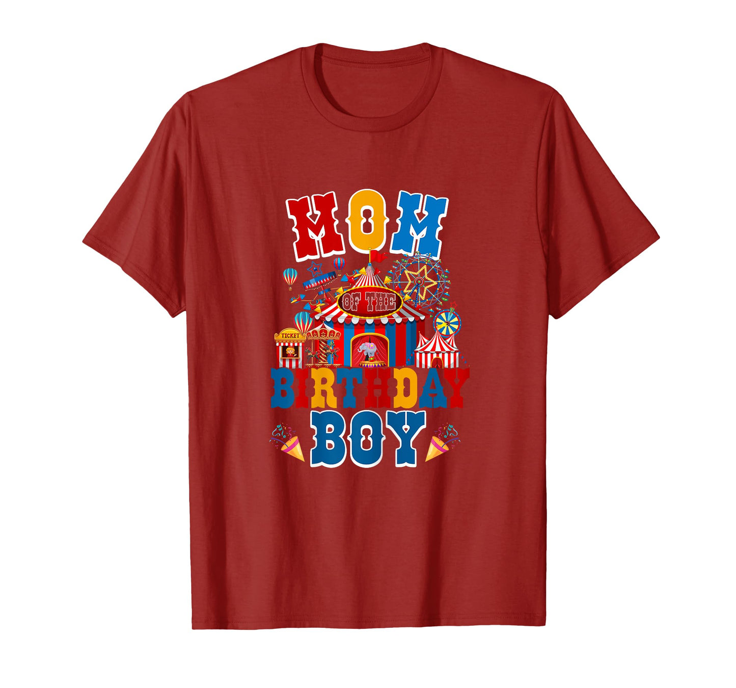 Mom Of The Birthday For Boy Circus Carnival Theme Party T-Shirt
