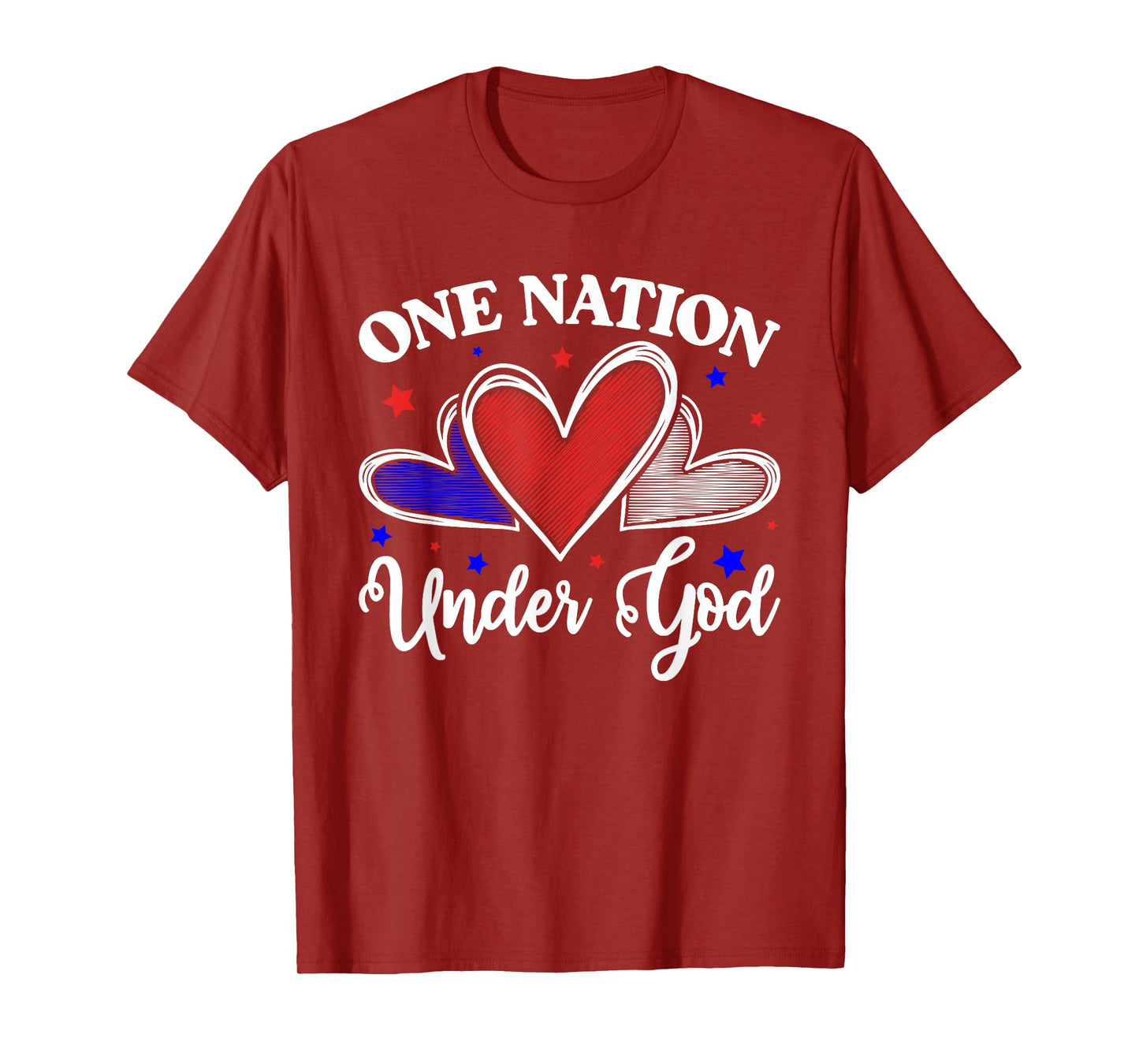 One Nation Under God Jesus Blessed American Flag T-Shirt