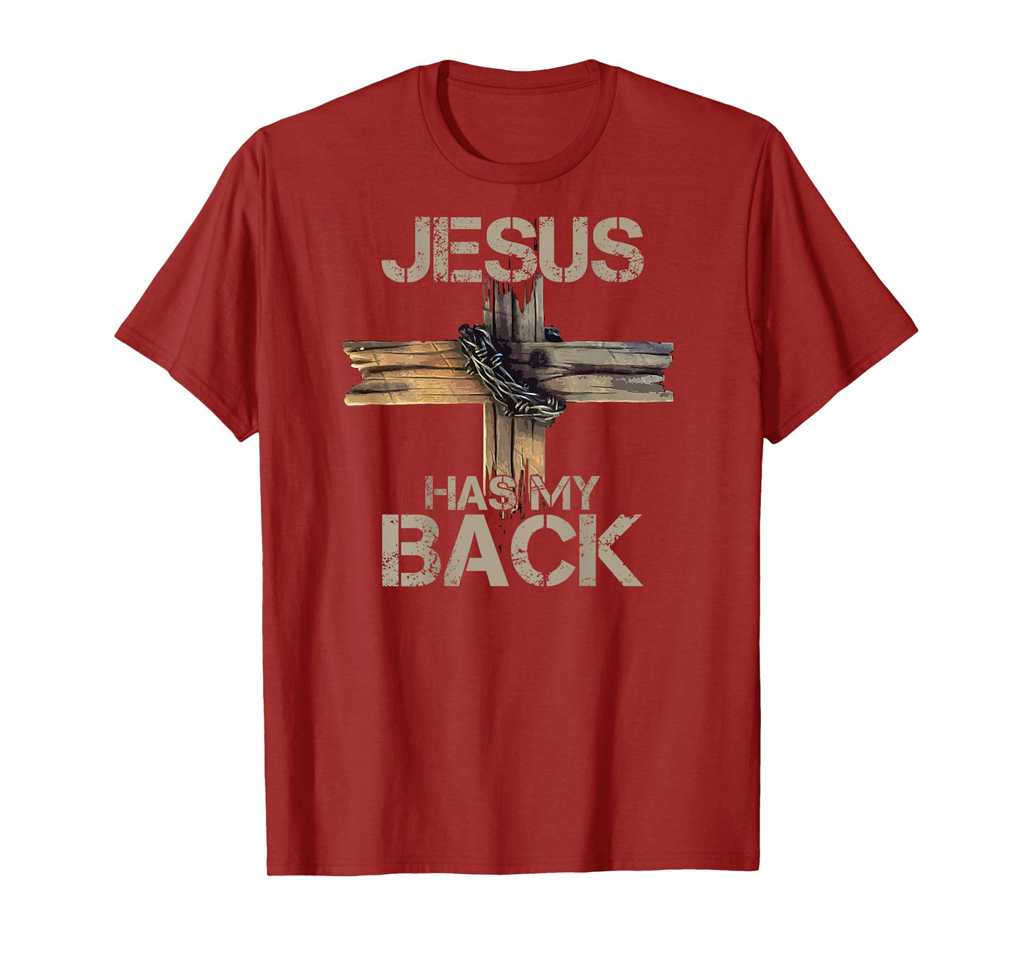 Jesus Has My Back (on back) Christian T-Shirt