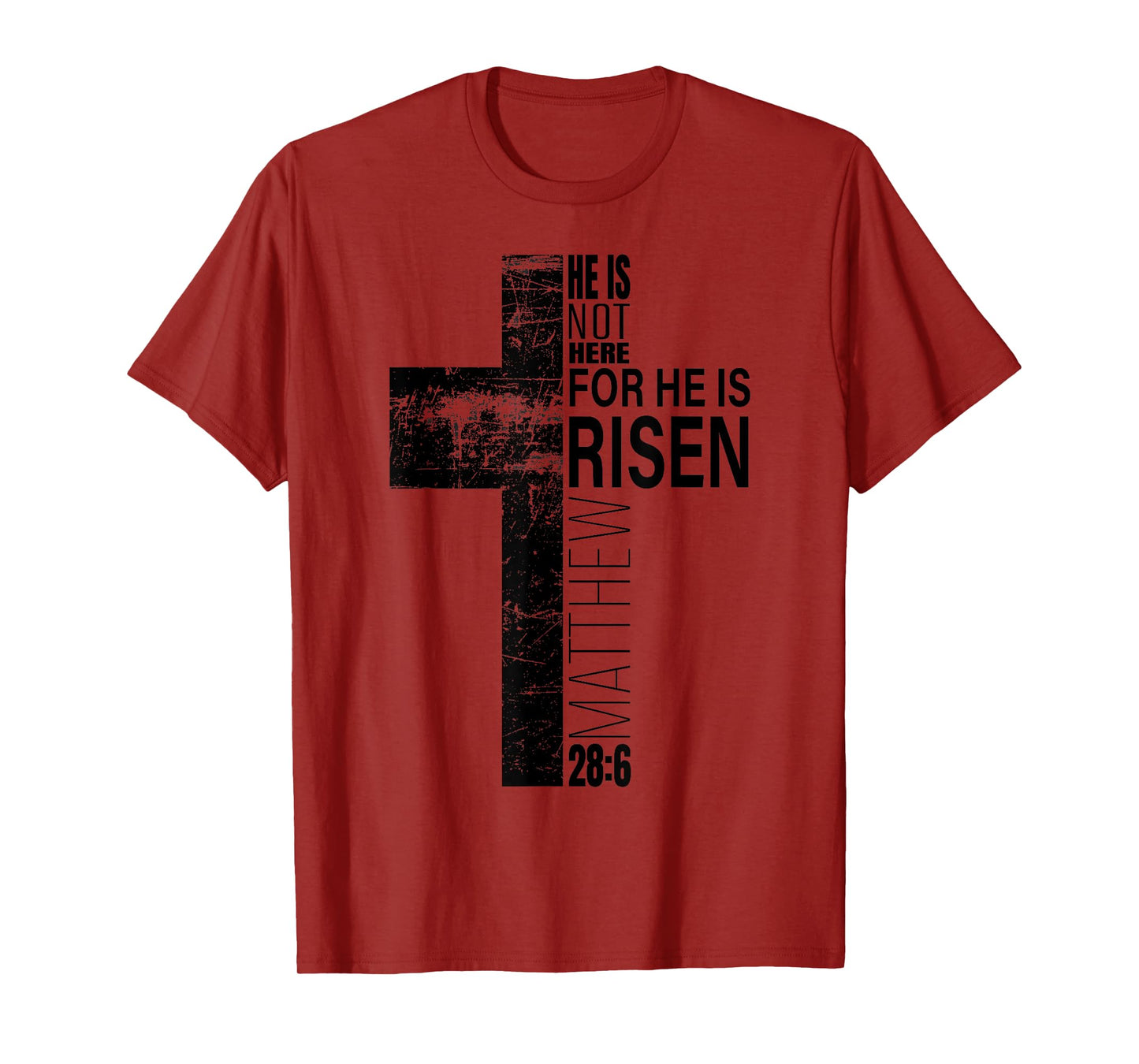 He Is Risen Christian Dad Easter Bible Verse Cross Graphic T-Shirt
