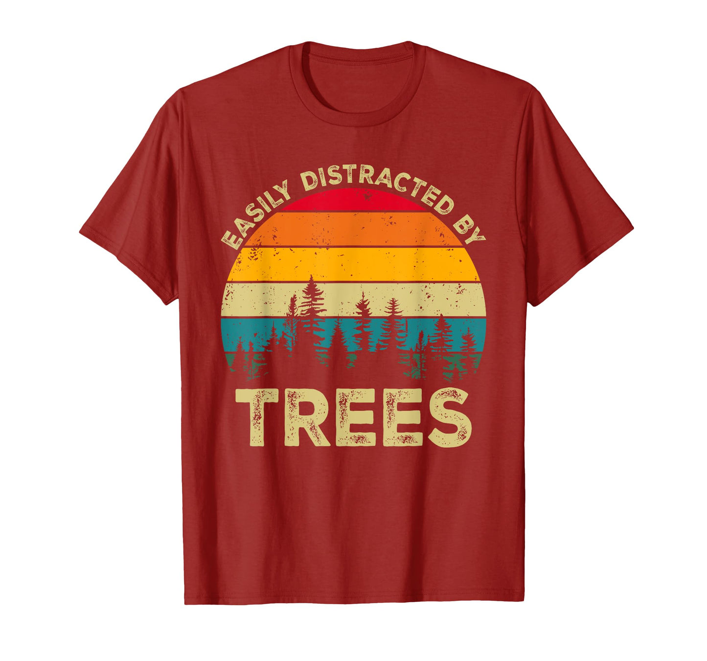 Nature, Tree Lover Tees by T&T Easily Distracted By Trees, Vintage Funny Tree Unisex-Adult T-Shirt