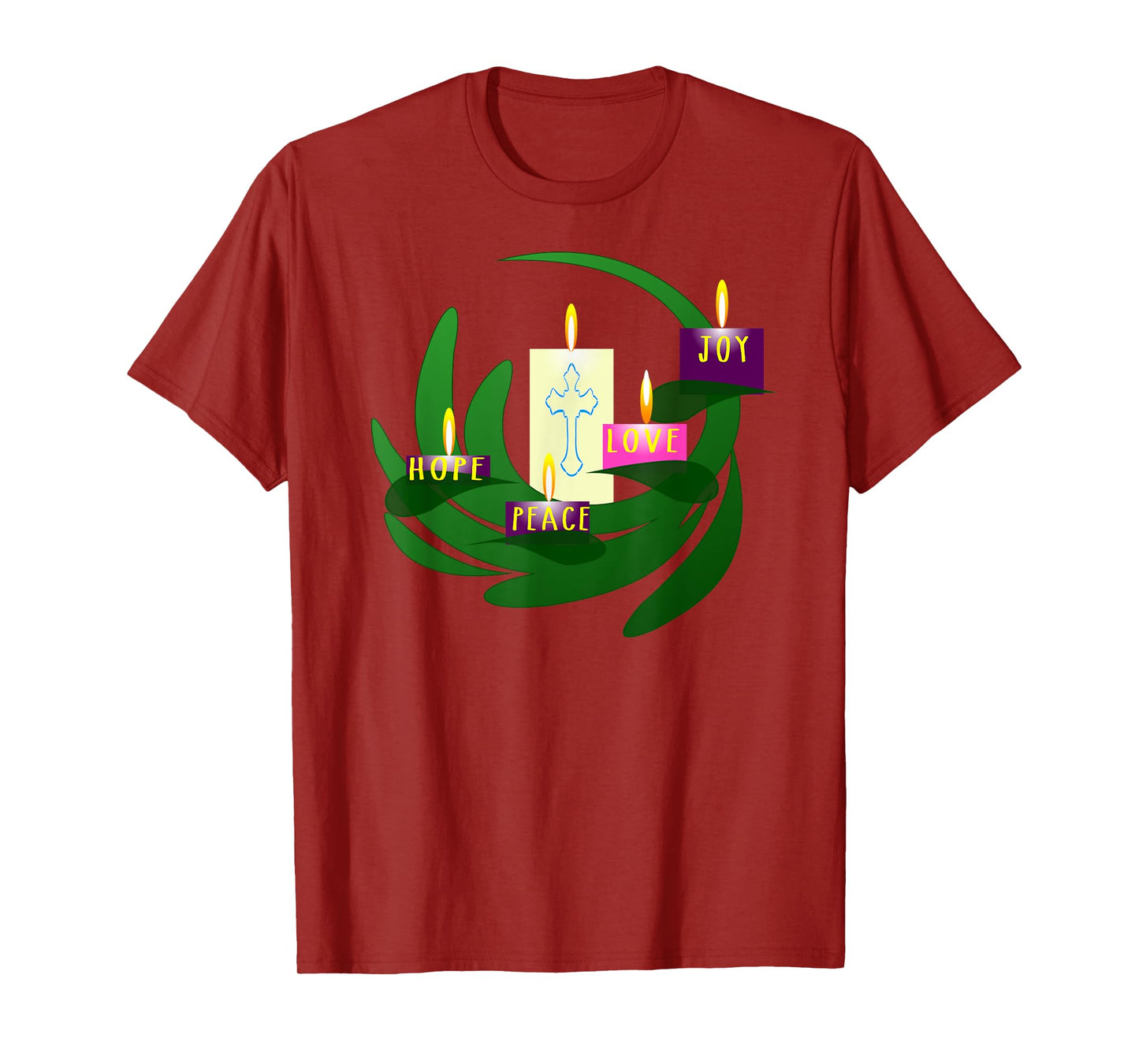 Advent Wreath Christmas Candles T Shirt Tee T-Shirt
