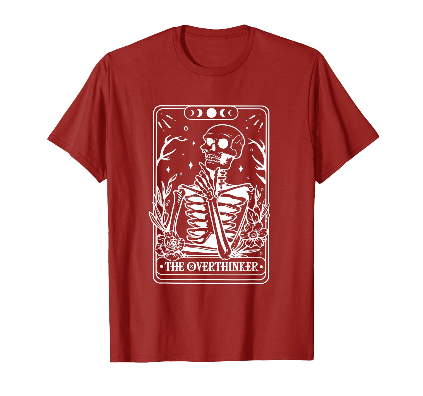 The Overthinker Tarot Card Skeleton Funny Halloween T-Shirt