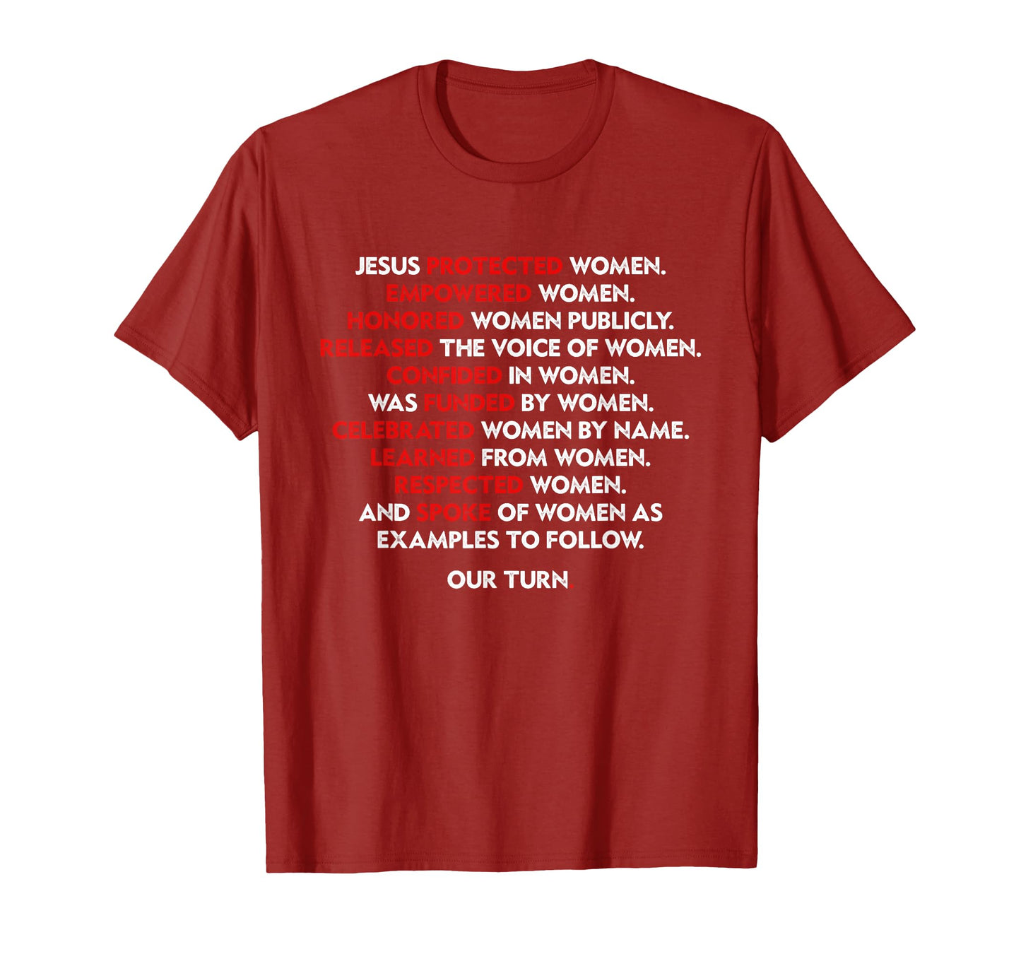 Jesus Protected Women Empowered Women Honored Women Publicly T-Shirt