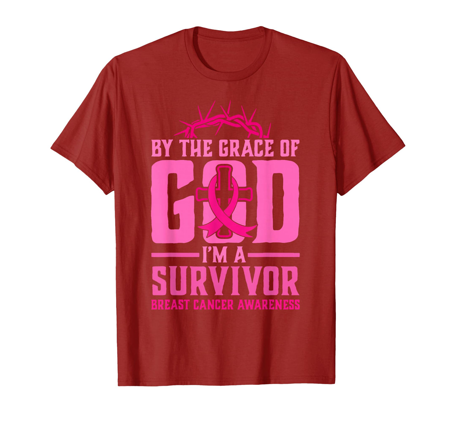 by The Grace of God I'm A Breast Cancer Survivor T-Shirt