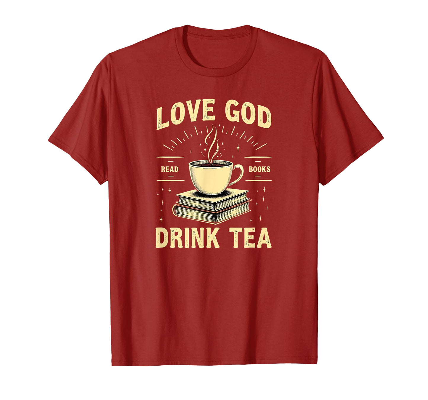 Christian Bookworm Love God Read Books Drink Tea T-Shirt