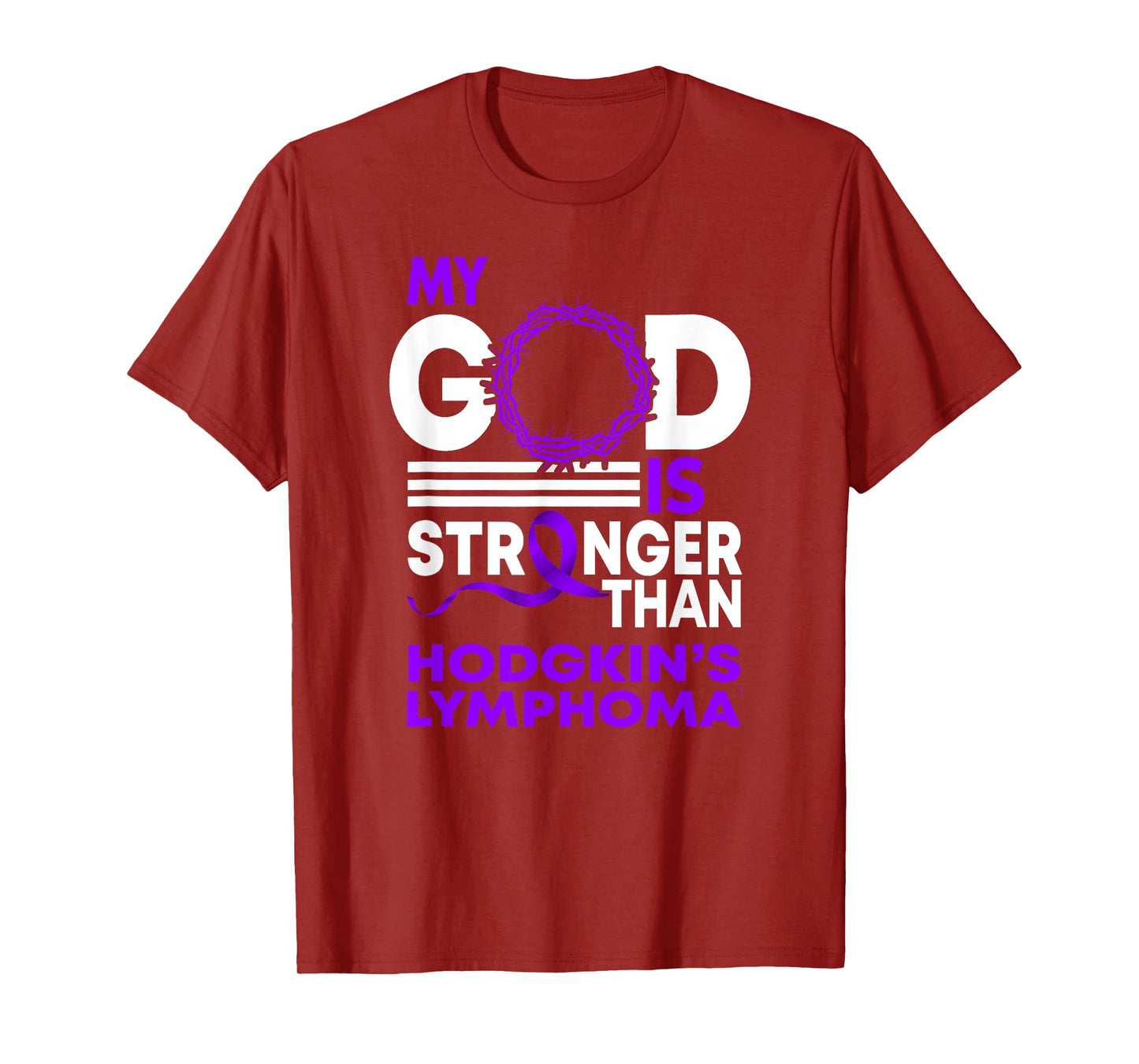 My God Is Stronger Than Hodgkin's Lymphoma Awareness Ribbon T-Shirt