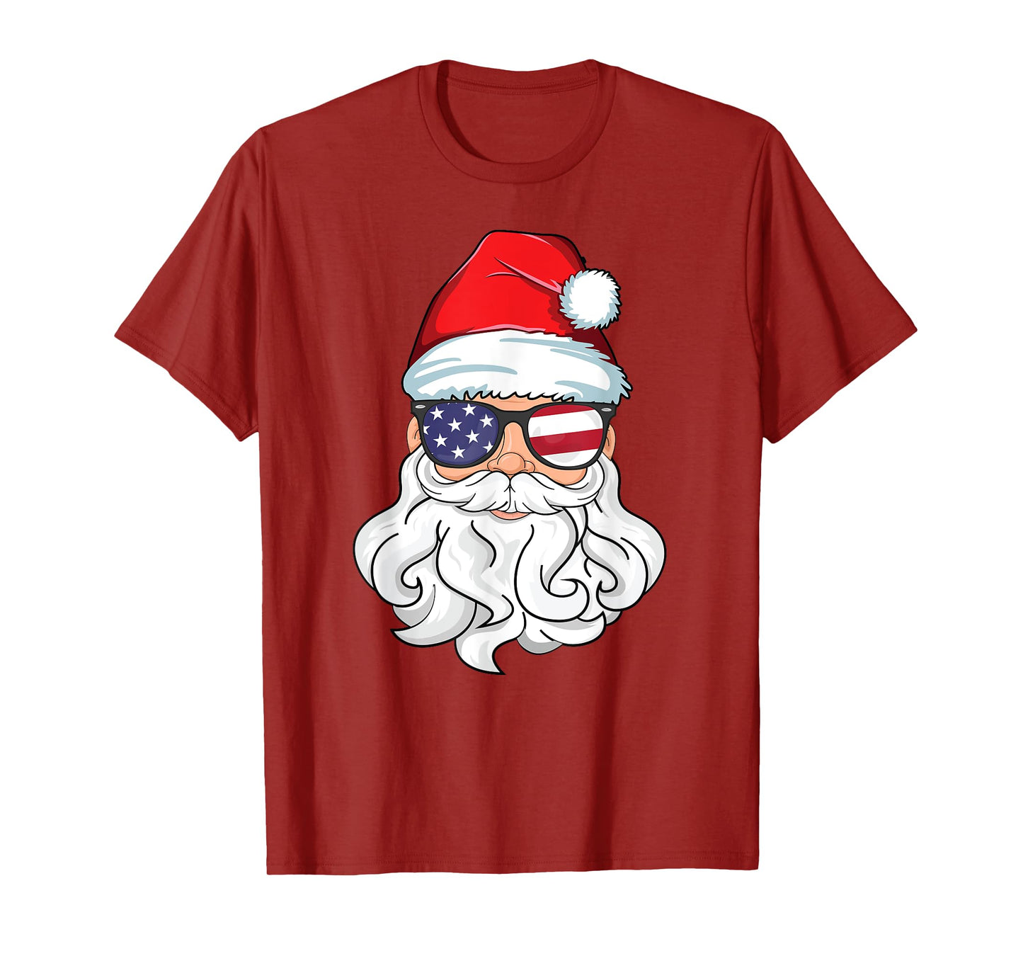 Santa Claus Patriotic USA Sunglasses Kids Christmas in July T-Shirt