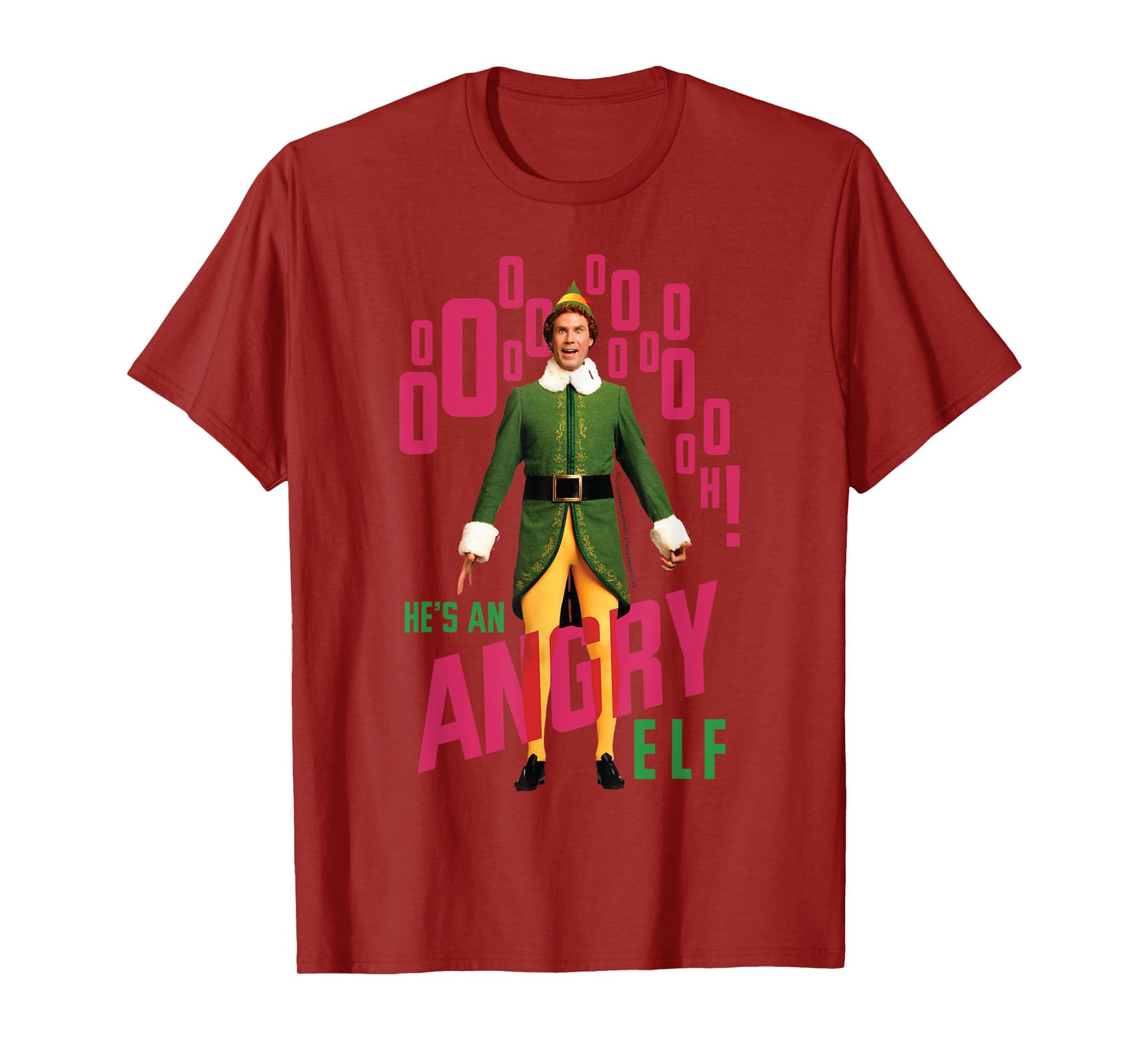 Elf Buddy He's An Angry Elf Quote Christmas T-Shirt