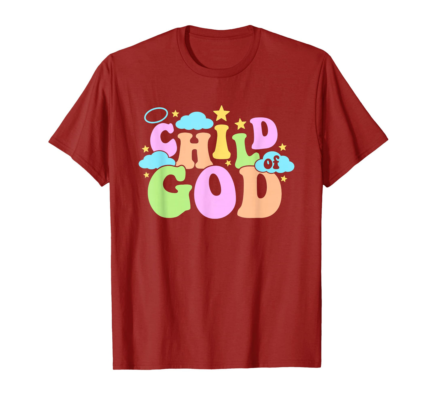 Cute Groovy Pastel Child of God Faith Saying T-Shirt