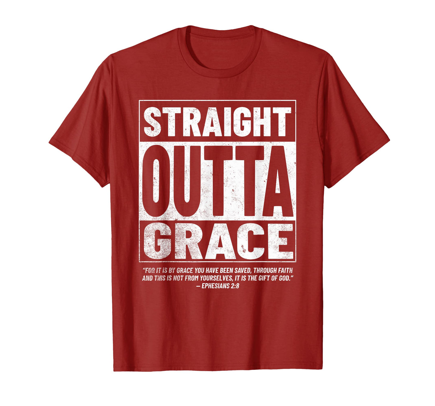 Straight Outta Grace Christian Jesus Bible Tee T-Shirt