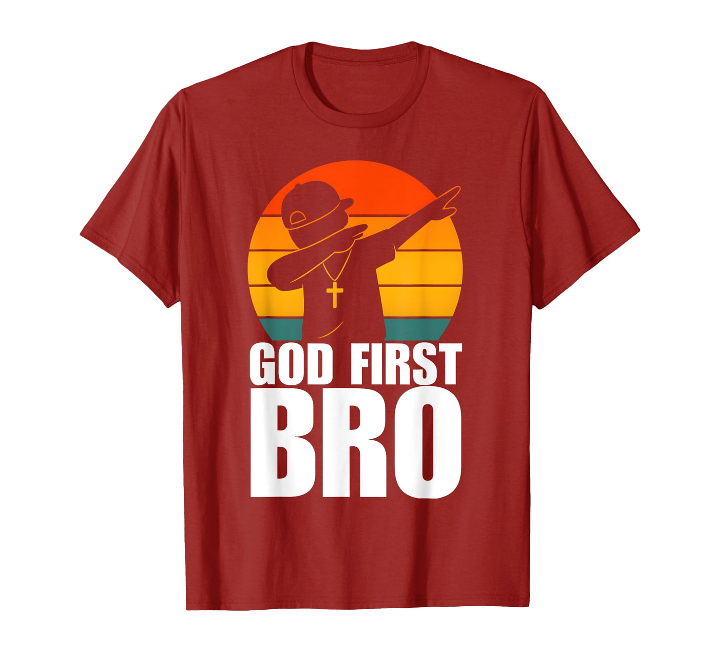 God First Bro Dabbing Boy Christian Retro Kids Boys Saying T-Shirt