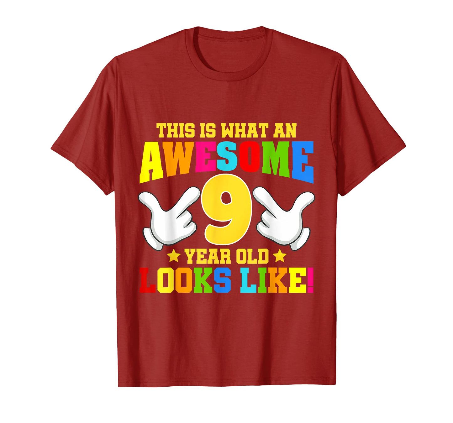 This is what an awesome 9 year old looks like 9th birthday T-Shirt