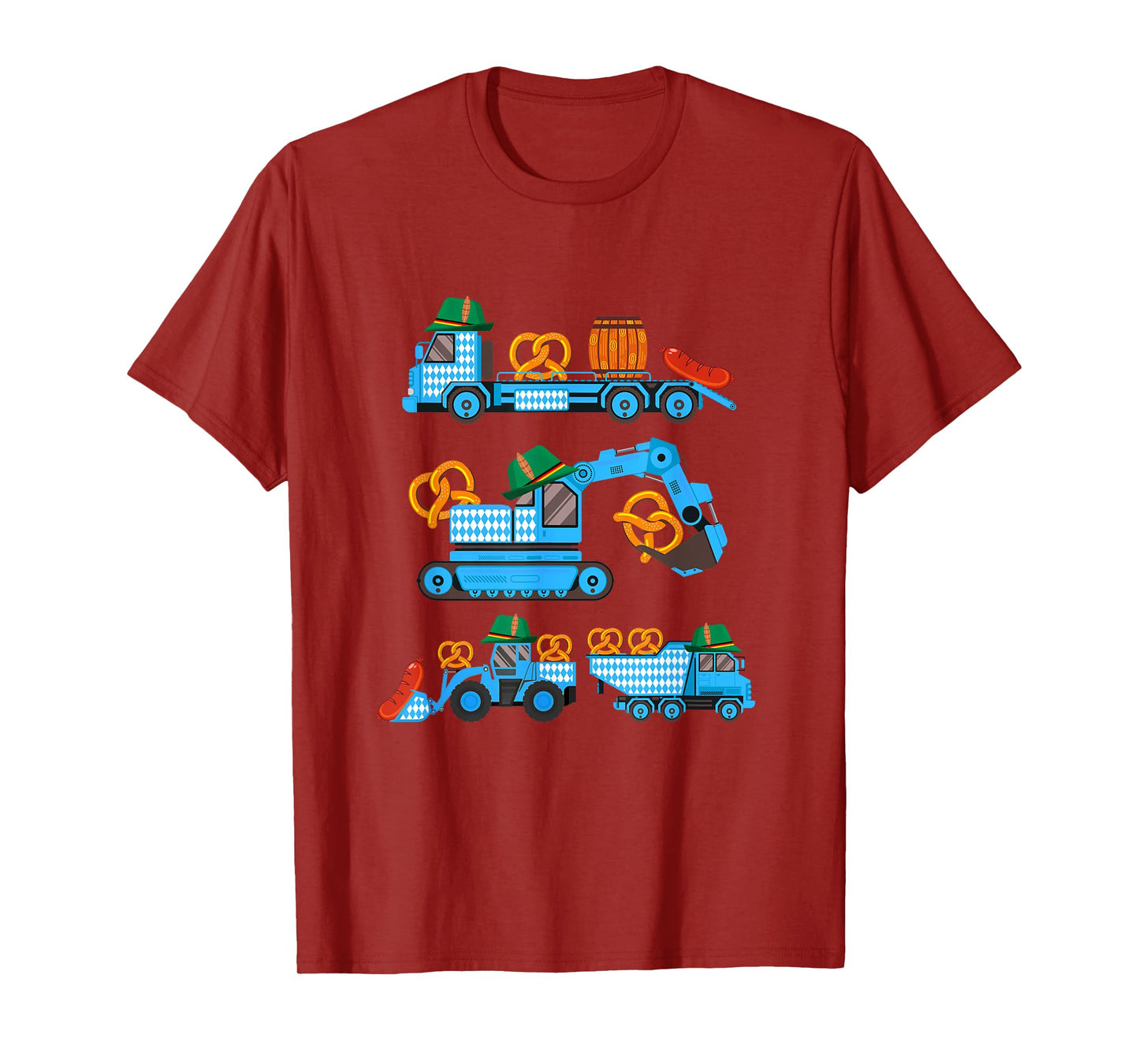 Oktoberfest Construction Vehicles German Costume Boys Kids T-Shirt