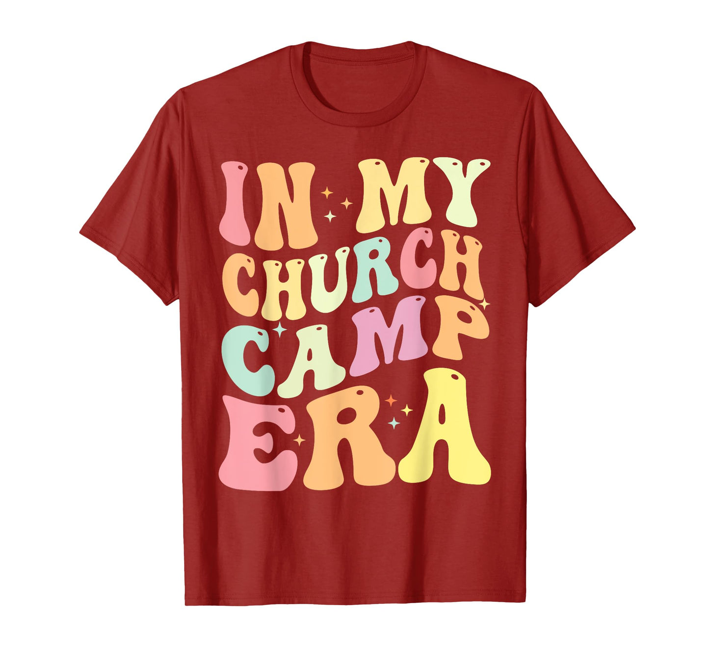In My Church Camp Era Funny Groovy Summer Camping T-Shirt