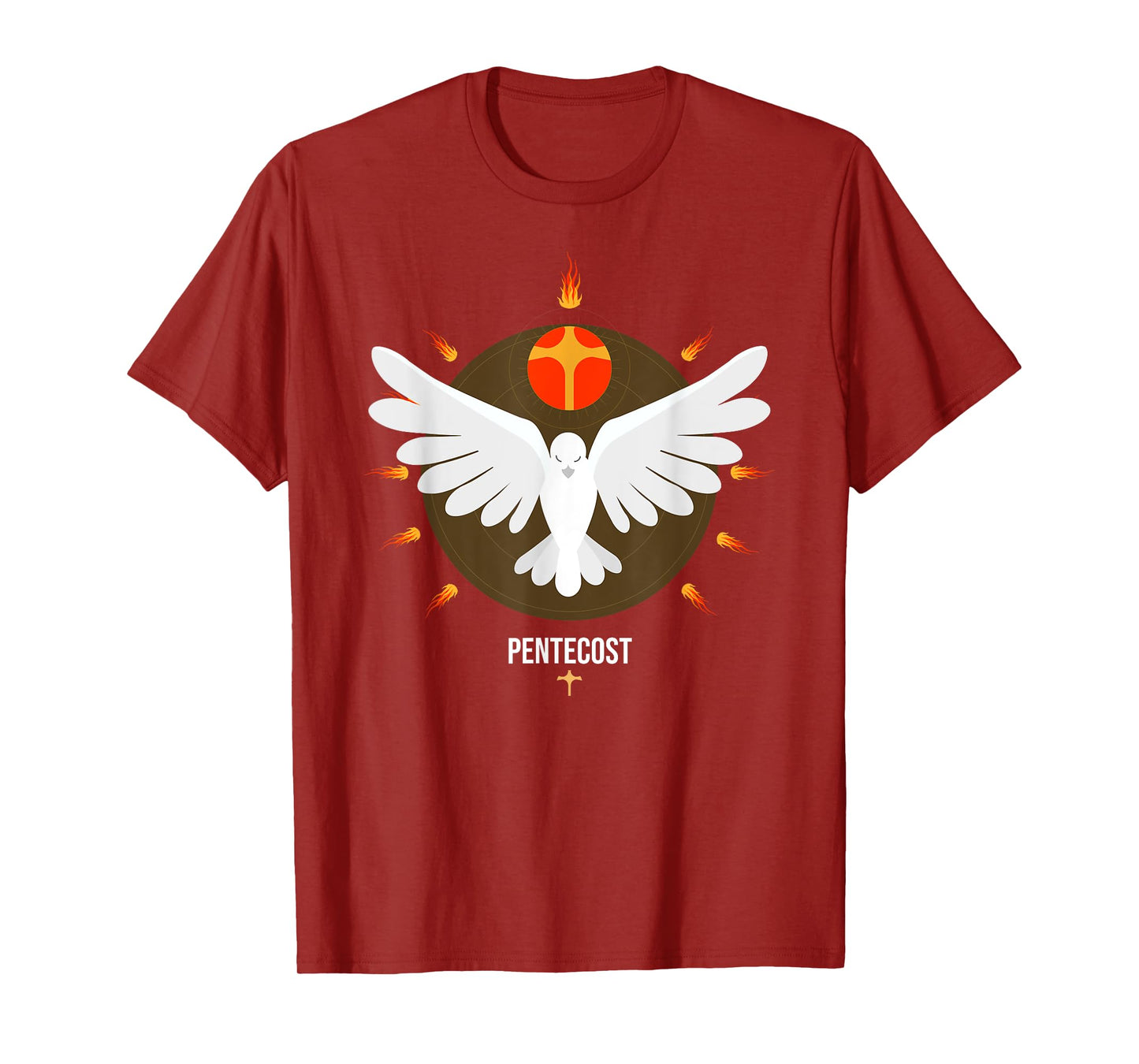 Pentecost Doves Tongues of Fire Flame Acts Whitsun Christian T-Shirt