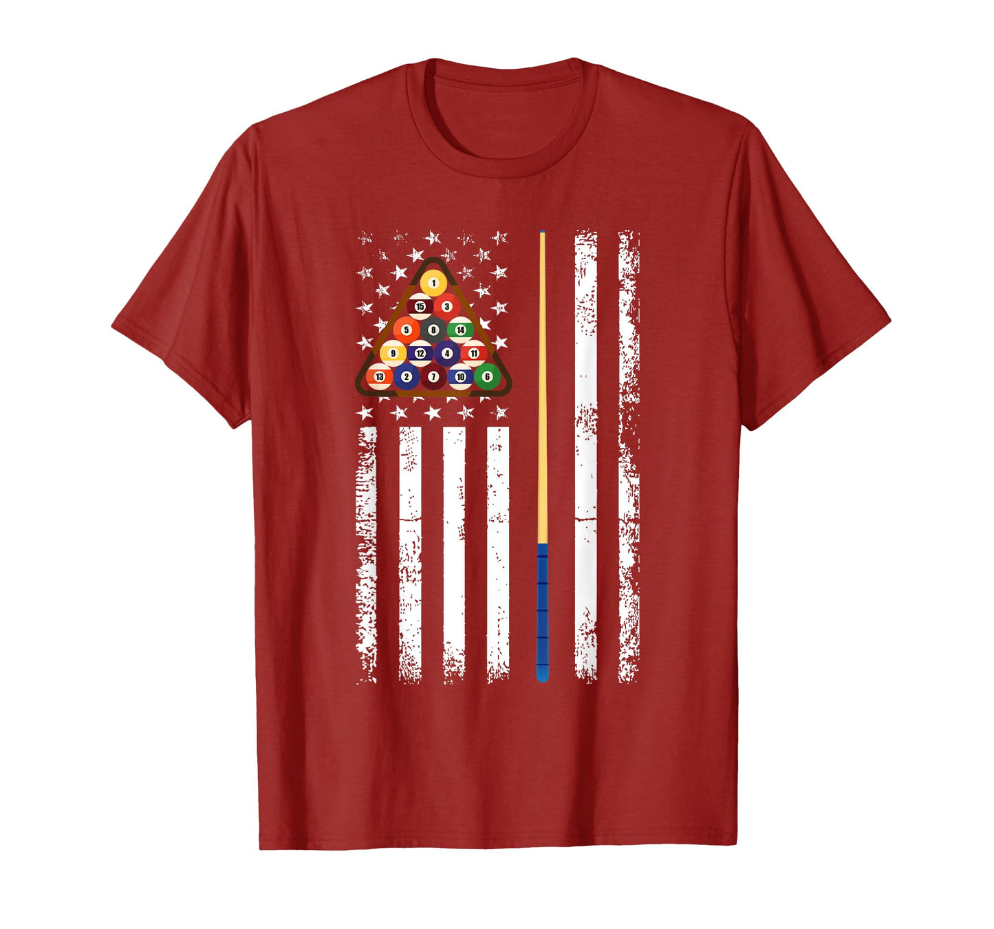 Men American Flag Billiards Vintage Pool Player 4th of july T-Shirt