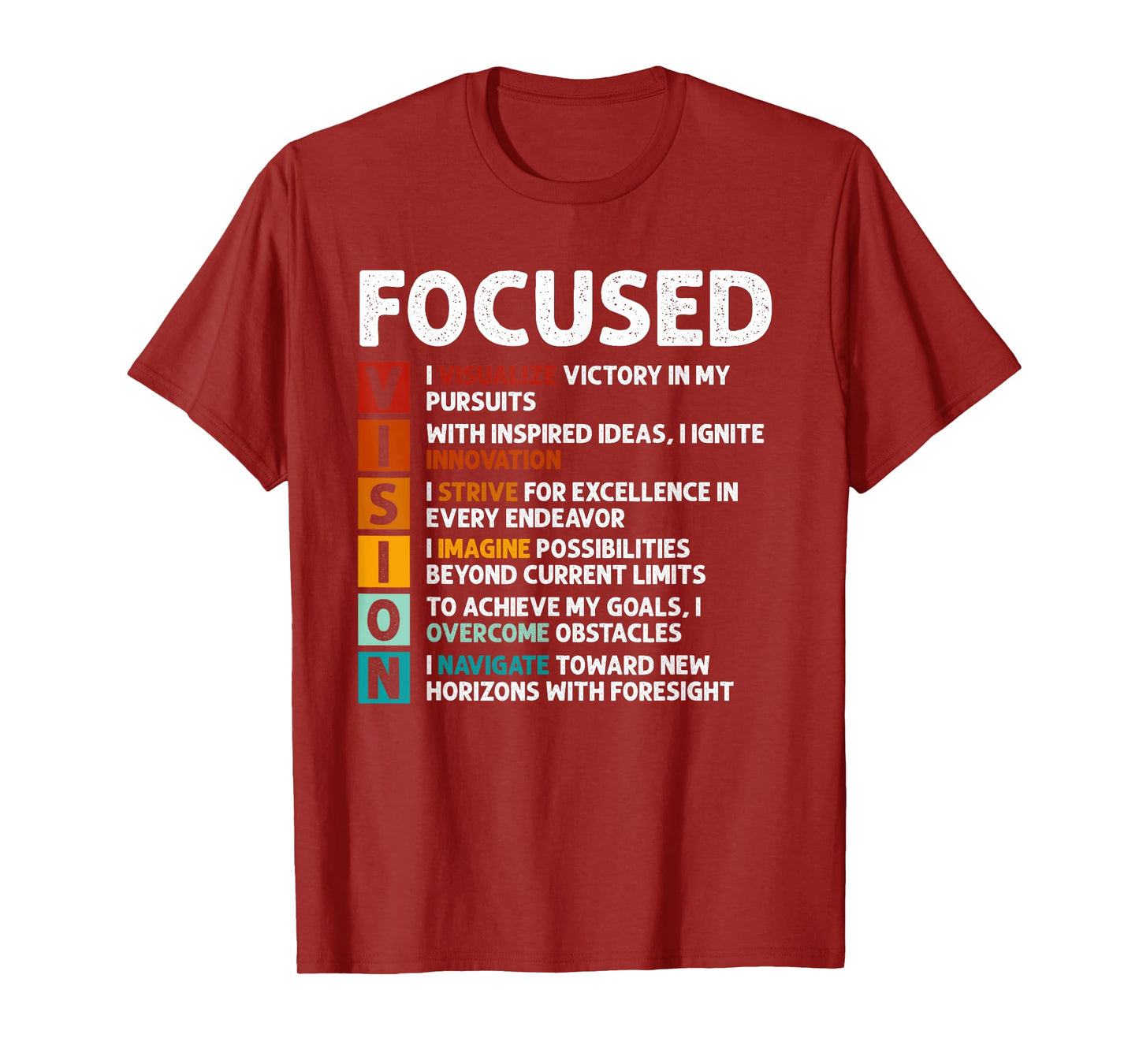 Vision Definition Motivational Quote Inspirational Saying T-Shirt
