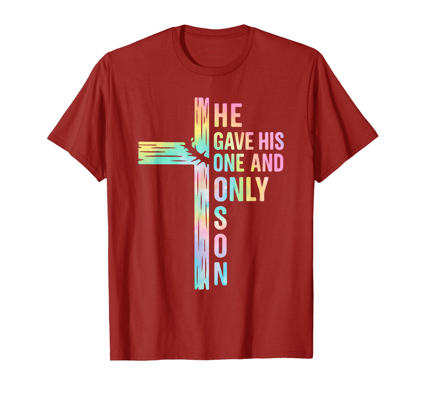 Tie Dye Christian Cross Bible Verse Men Kids John 3 16 T-Shirt