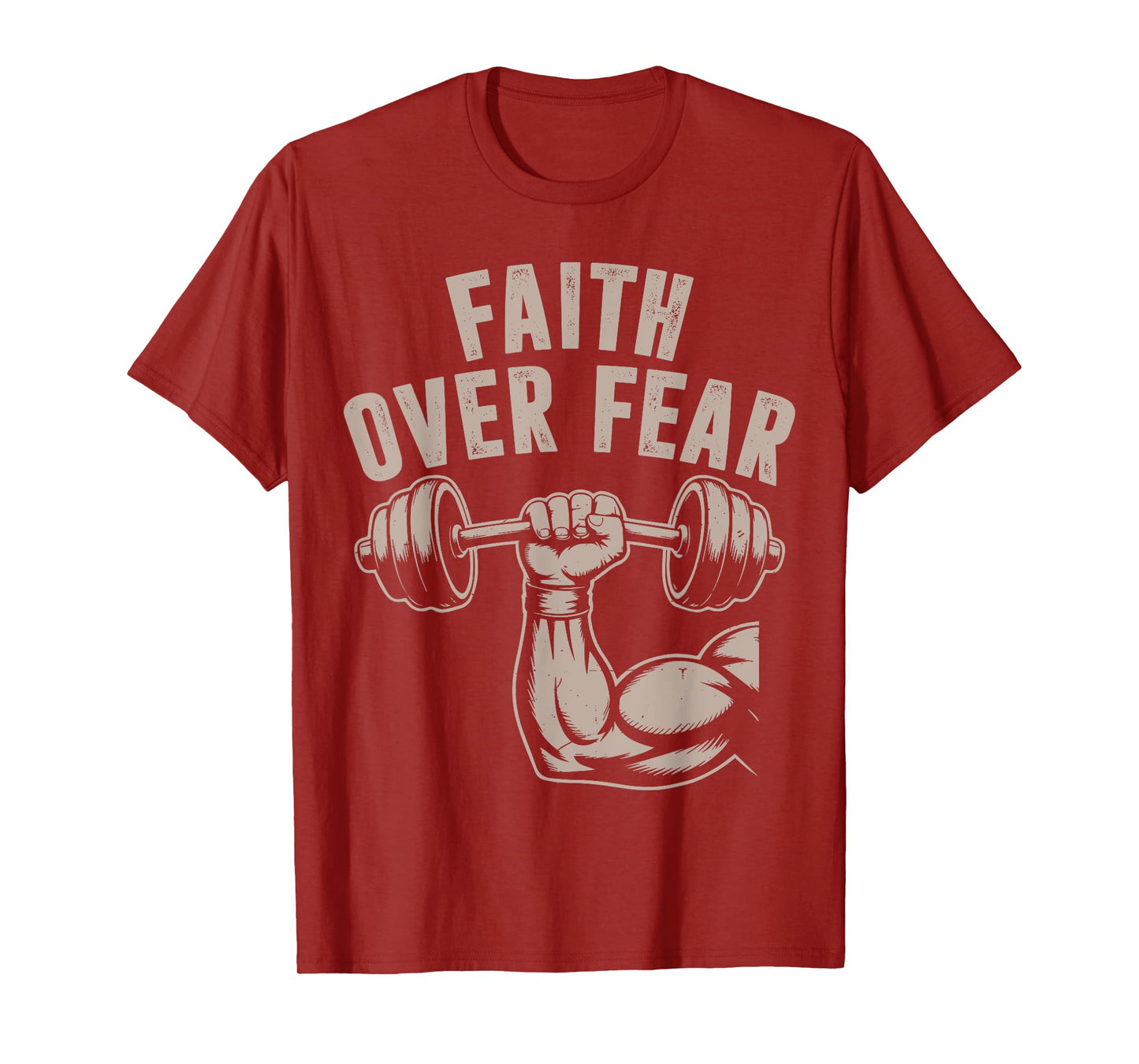 Faith Over Fear Funny Christian Workout Gym Jesus Men Women T-Shirt