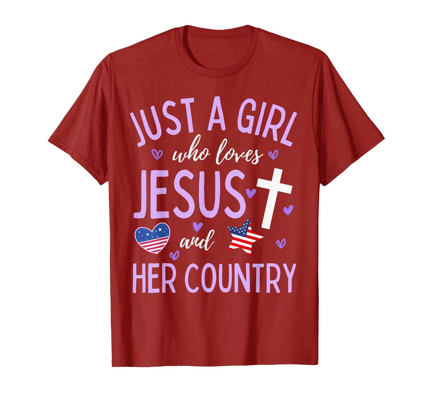 Just A Girl Who Loves Jesus and Her Country Christian Cute T-Shirt