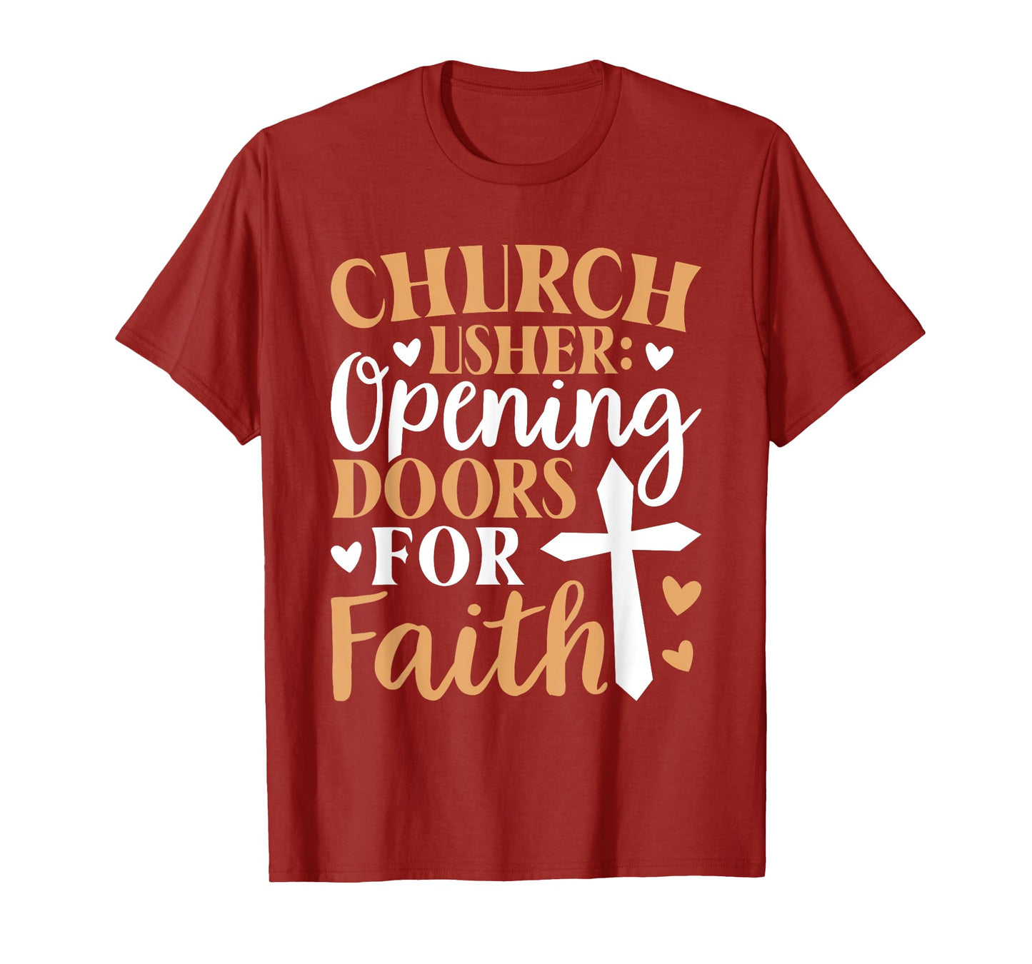 Church Usher Opening Doors For Faith Cross Catholicism T-Shirt
