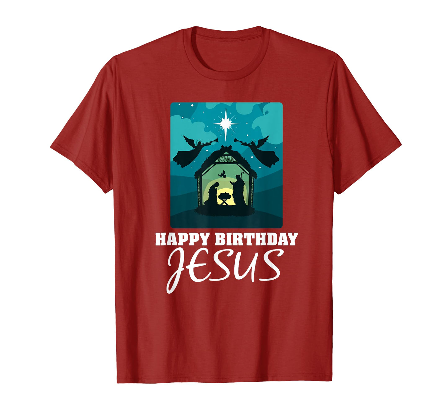 Happy Birthday Jesus - Christmas Advent Nativity Scene North T-Shirt