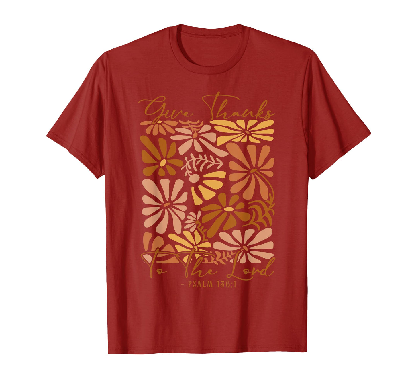 Give-Thanks to The Lords Thanksgiving Bible Verse Christian T-Shirt