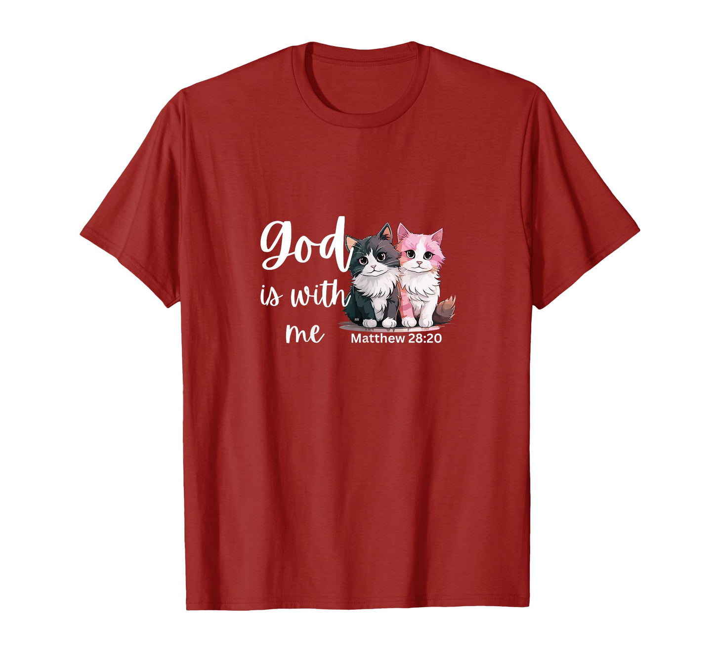 Kitty Cat for Ladies Bible Verse GOD is with ME T-Shirt