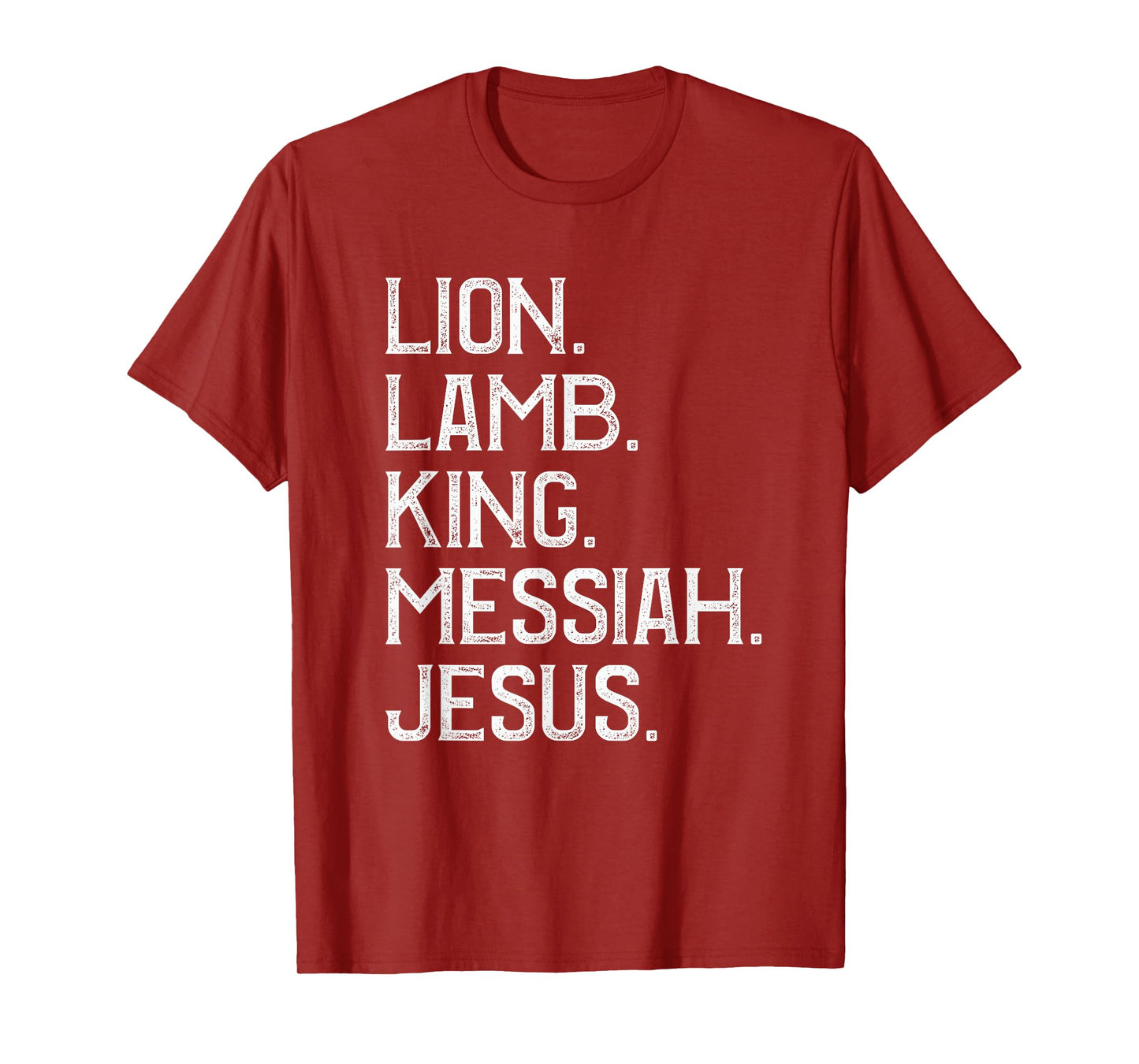Distressed Lion Lamb King Messiah Jesus Christian Bible T-Shirt