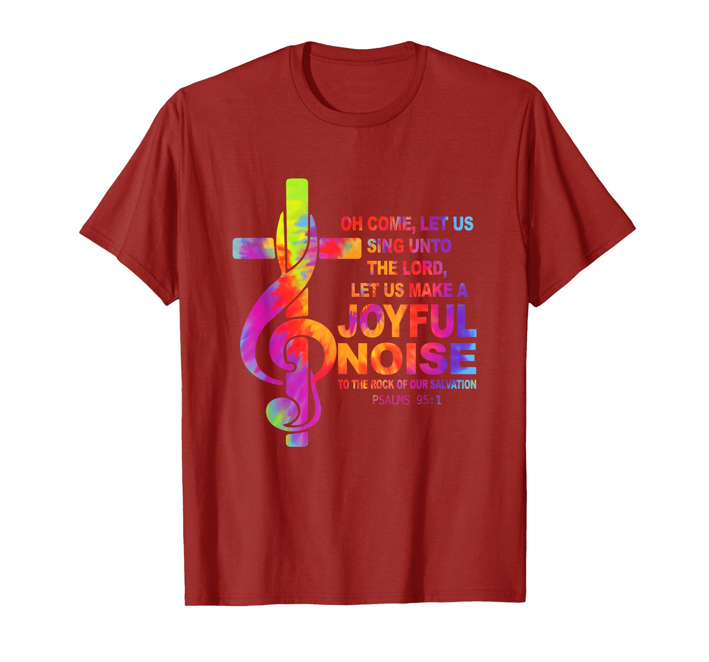 Christian Music Cross Treble Clef Joyful Noise Psalms 95 1 T-Shirt