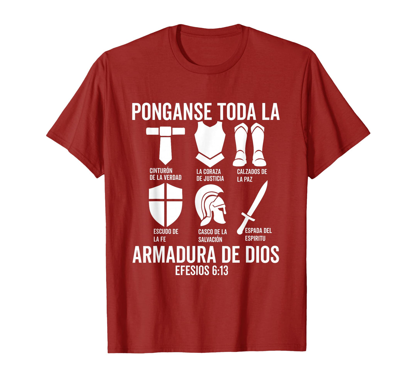 Camiseta cristiana espanol Efesios 6:13 Spanish Christians T-Shirt