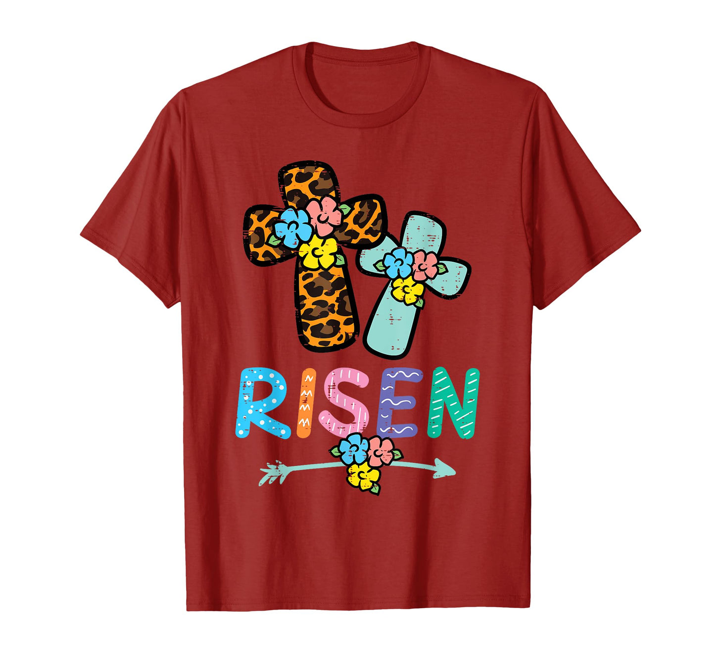 Easter Risen Jesus Cross Christian Women Girls Kids Toddler T-Shirt