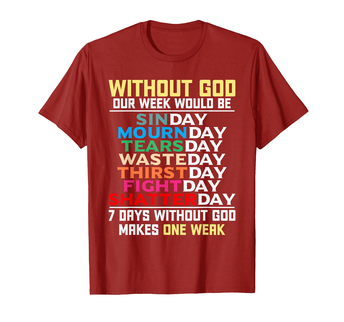Without God Our Week Would Be Sinday Easter Day T-Shirt