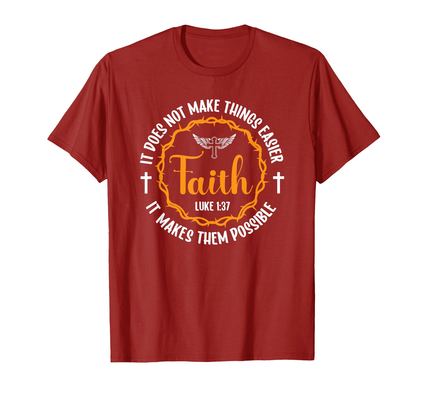 Faith Luke 1:37 Religion Christ Bible T-Shirt