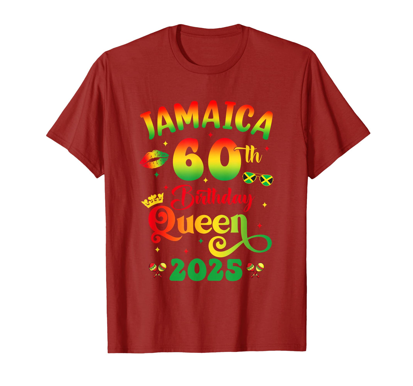 60Th Birthday Queen Jamaica Girl Matching Party 2025 T-Shirt