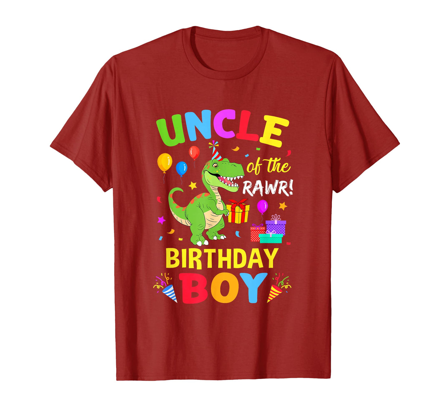 Uncle Of The Birthday Boy T-Rex Funny Dinosaur Boy Party T-Shirt