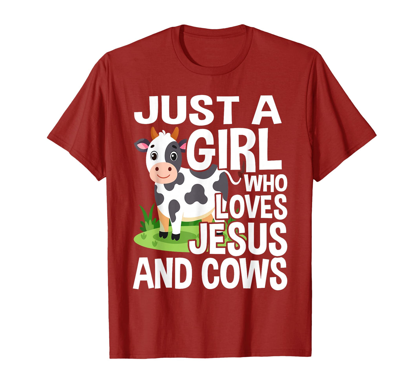 Cow Jesus Christian Just A Girl Who Loves Jesus and Cows T-Shirt