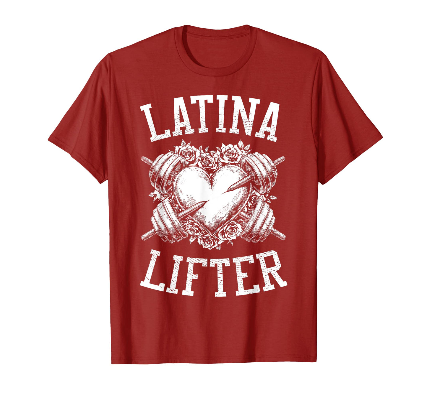 Latina Lifter Spanish Gym Barbell Heart Hispanic Fitness T-Shirt