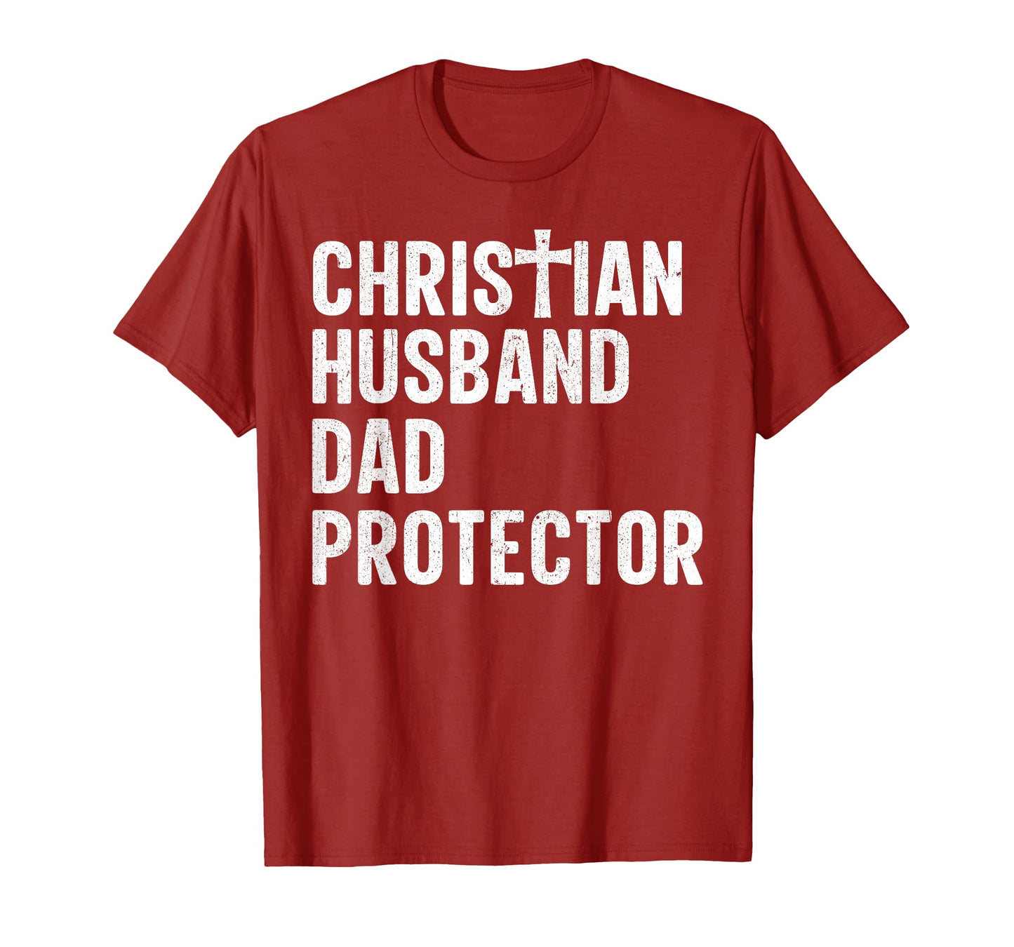 Christian Husband Dad Protector Cross Jesus Father's Day T-Shirt