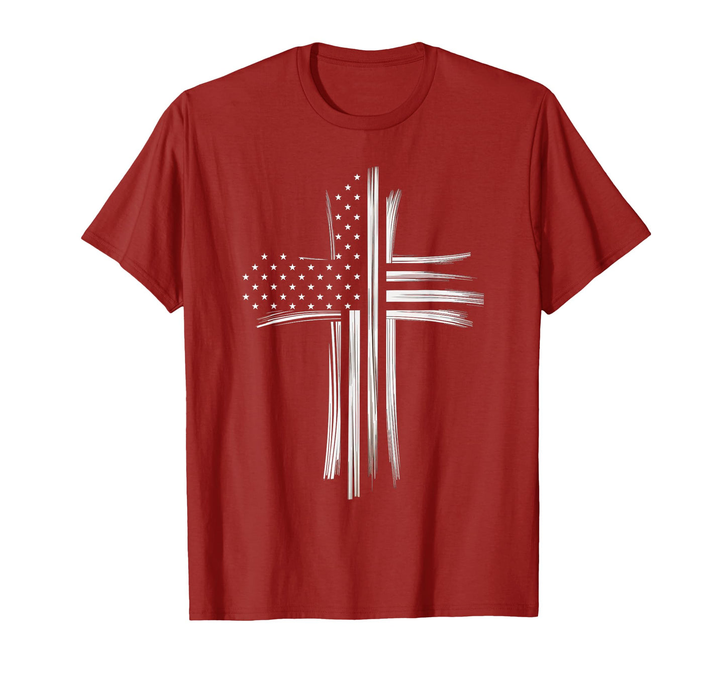 Christian Cross American Flag Faith USA Patriot T-Shirt