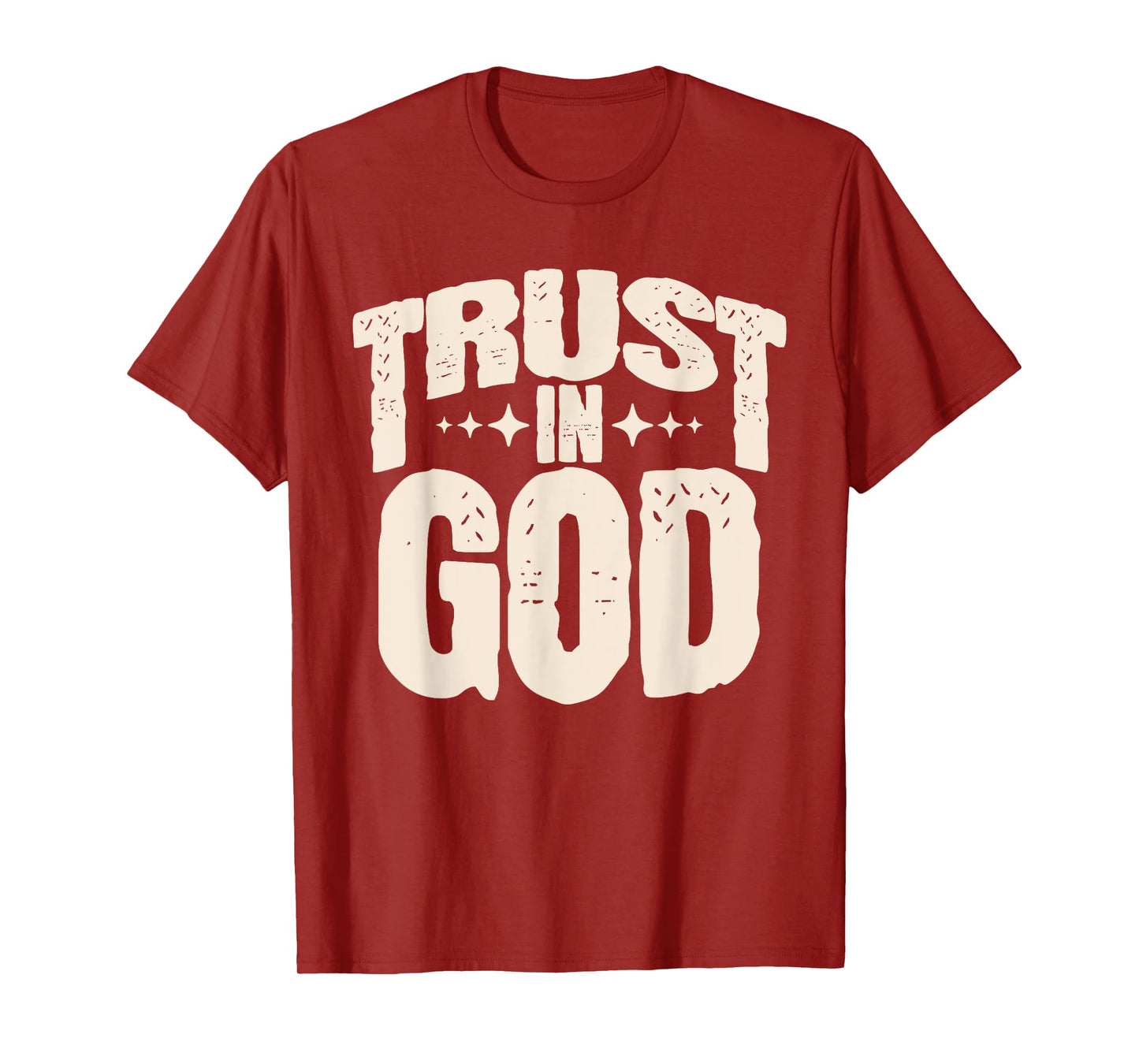 TRUST IN GOD Vintage Christian Faith Typography T-Shirt