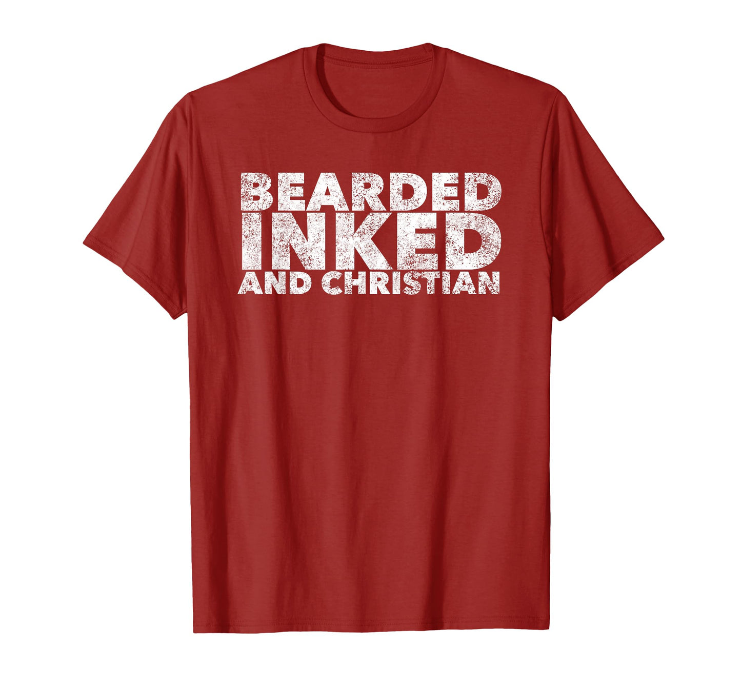 Bearded Inked and Christian - Tattooed Believer with Beard T-Shirt